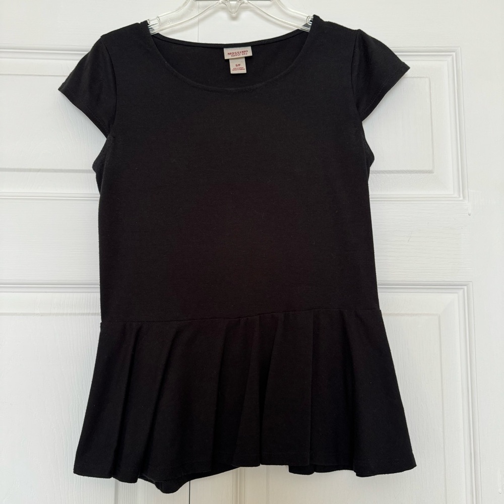Mossimo Black Peplum T-Shirt Size S